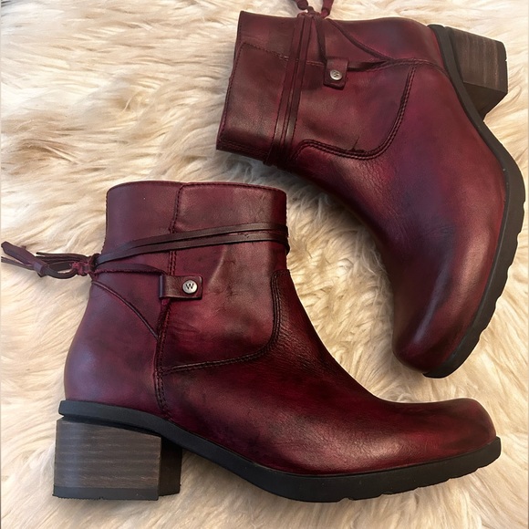 WOLKY ‘Idalia’ Oxblood Leather Booties - Picture 3 of 15